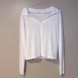 CHRLDR white lightweight collared blouse